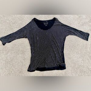 Cold Shoulder Rhinestone Top INC small